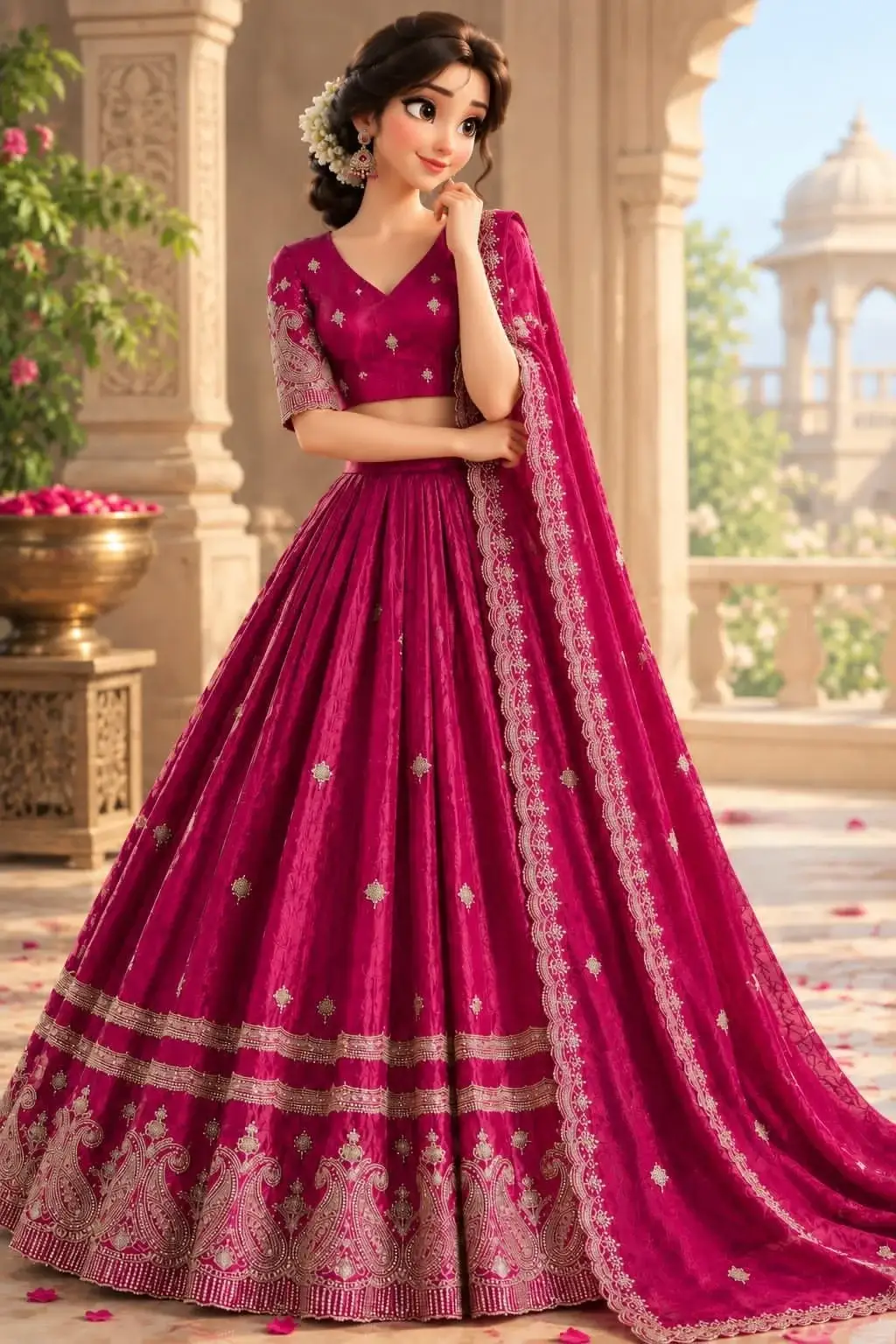 Premium Space Silk Dhassera Special Lehenga Set